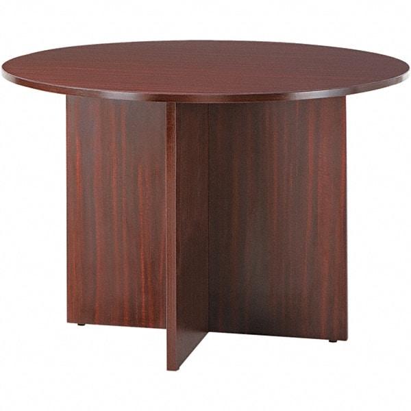 ALERA - 29-1/2" High Stationary Conference Table - 1" Thick, Mahogany (Color), Wood Grain Laminate - USA Tool & Supply