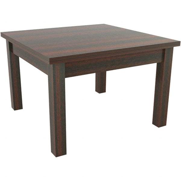 ALERA - 20" Long x 23.63" Wide x 20.38" High Stationary Reception Table - 1" Thick, Mahogany (Color), Wood Grain Laminate - USA Tool & Supply