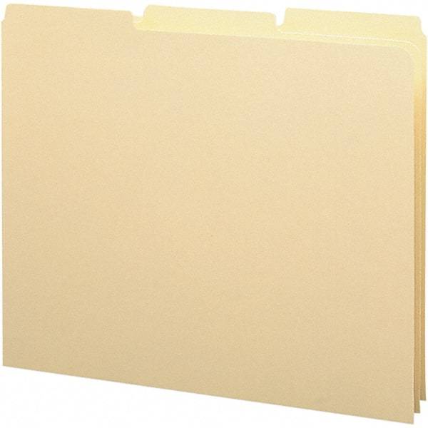 SMEAD - 8-1/2 x 11" 100 Tabs, Unpunched, Blank Top Tab File Guides - Manila - USA Tool & Supply