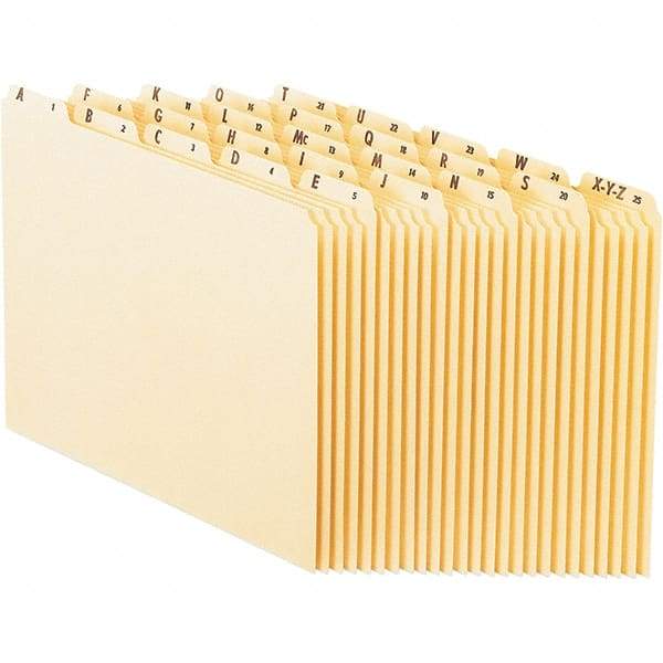 Pendaflex - 8-1/2 x 11" 25 Tabs, Unpunched, Preprinted Numeric Divider - Manila - USA Tool & Supply