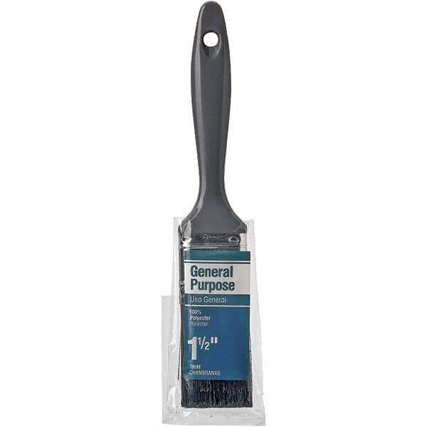 Rubberset - 1-1/2" Flat Synthetic Trim Brush - Plastic Beavertail Handle - USA Tool & Supply