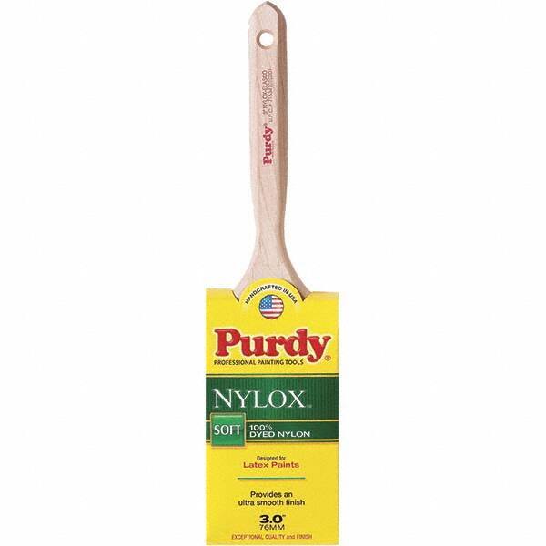 Purdy - 3" Flat Synthetic Trim Brush - Wood Fluted Handle - USA Tool & Supply