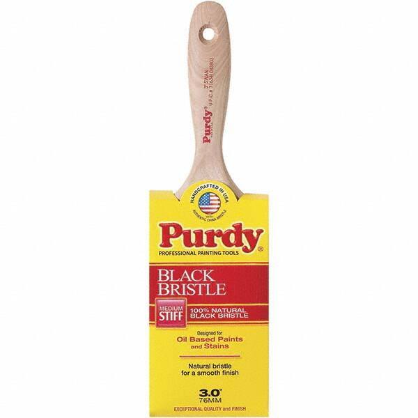 Purdy - 3" Flat Hog Wall Brush - 3-3/8" Bristle Length, 3-3/8" Wood Beavertail Handle - USA Tool & Supply