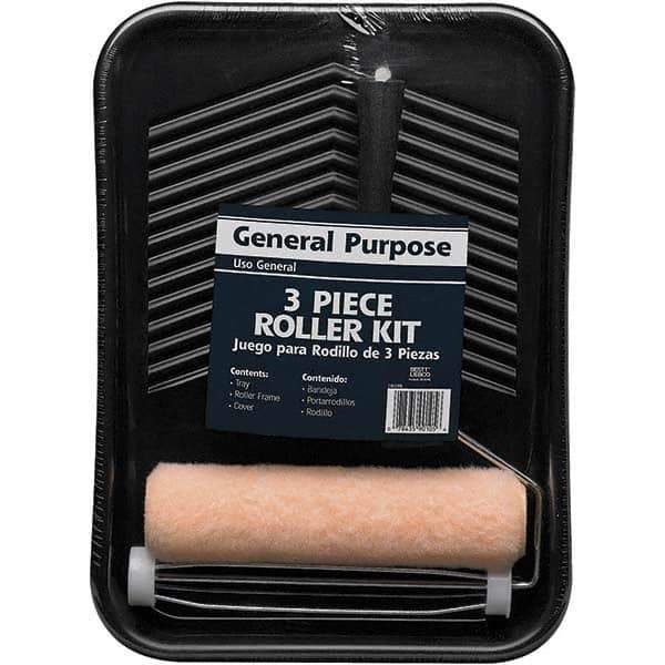 Bestt-Liebco - 3/8" Nap, Mini Roller Kit - 9" Wide, Includes Paint Tray, Roller Cover & Frame - USA Tool & Supply