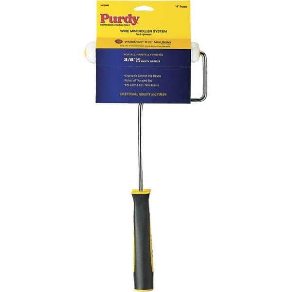 Purdy - 3/8" Nap, Mini Roller Kit - 6-1/2" Wide, Includes Paint Tray, Roller Cover & Frame - USA Tool & Supply
