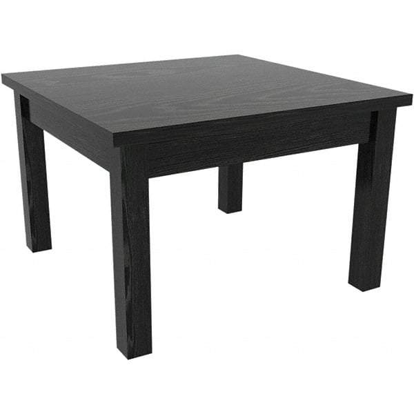 ALERA - 20" Long x 23.63" Wide x 20.38" High Stationary Reception Table - 1" Thick, Black, Wood Grain Laminate - USA Tool & Supply
