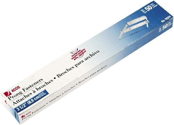 ACCO - 50 Piece Paper File Fasteners - 2-3/4" Long - USA Tool & Supply