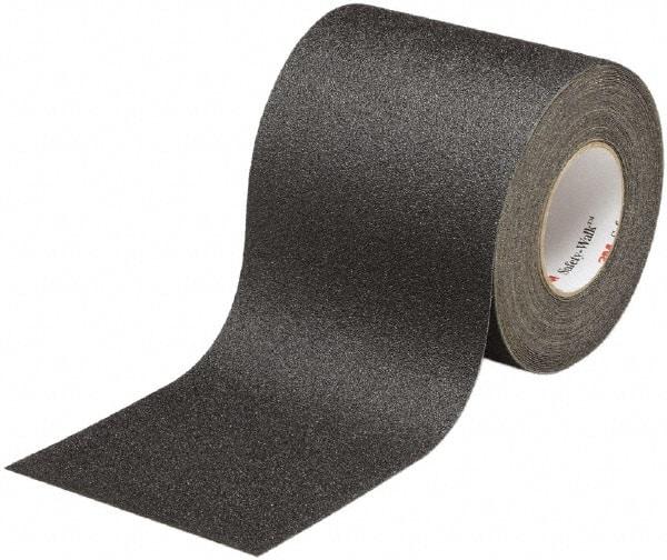 Ability One - Black Solid Color Anti-Slip Vinyl Tape - 4" Wide x 60' Long x 0.028" Thick, General Traffic - USA Tool & Supply