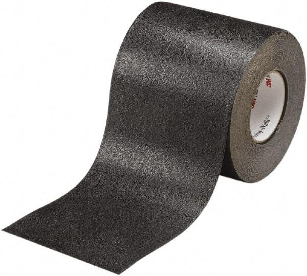 Ability One - Black Solid Color Anti-Slip Vinyl Tape - 4" Wide x 60' Long x 0.036" Thick, General Traffic - USA Tool & Supply