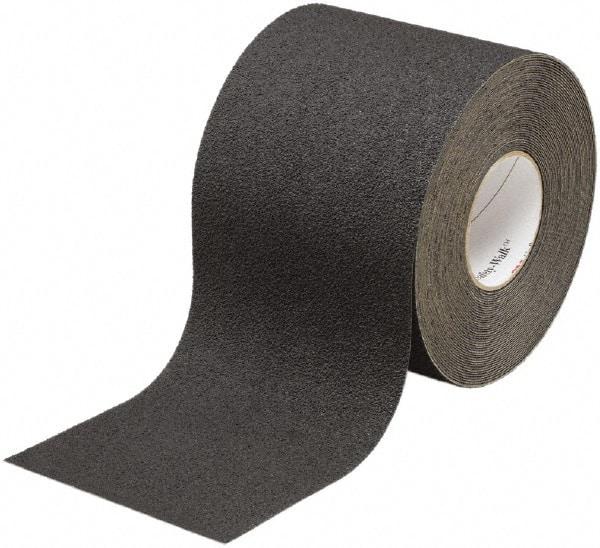 Ability One - Black Solid Color Anti-Slip Vinyl Tape - 4" Wide x 60' Long x 0.045" Thick, General Traffic - USA Tool & Supply