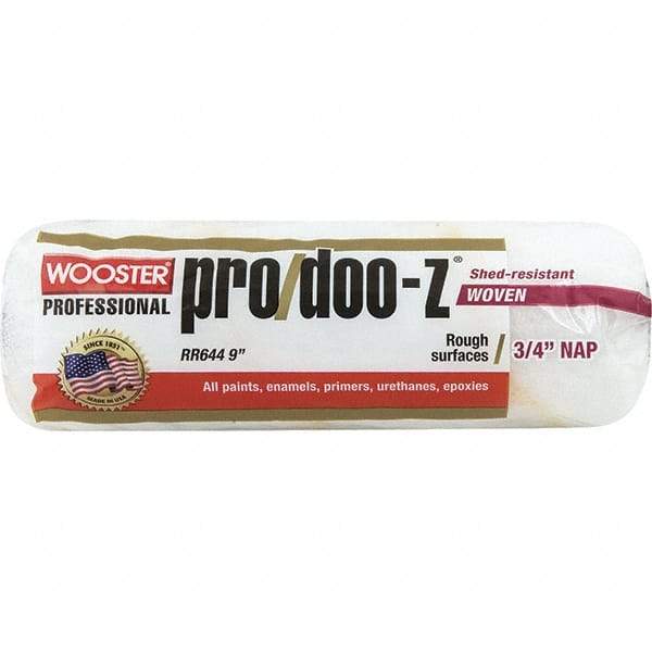Wooster Brush - 3/4" Nap, 9" Wide Paint General Purpose Roller Cover - Smooth Texture, Fabric - USA Tool & Supply