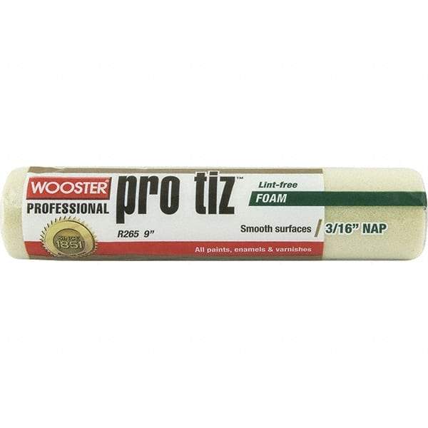 Wooster Brush - 3/16" Nap, 9" Wide Paint General Purpose Roller Cover - Very Smooth Texture - USA Tool & Supply