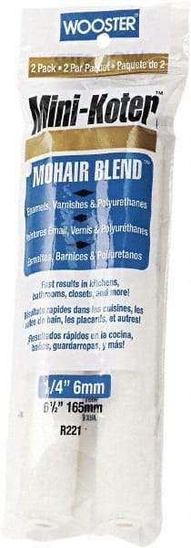 Wooster Brush - 1/4" Nap, 6-1/2" Wide Paint General Purpose Roller Cover - Very Smooth Texture, Fabric - USA Tool & Supply