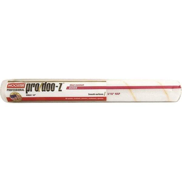Wooster Brush - 3/16" Nap, 18" Wide Paint General Purpose Roller Cover - Smooth Texture, Fabric - USA Tool & Supply