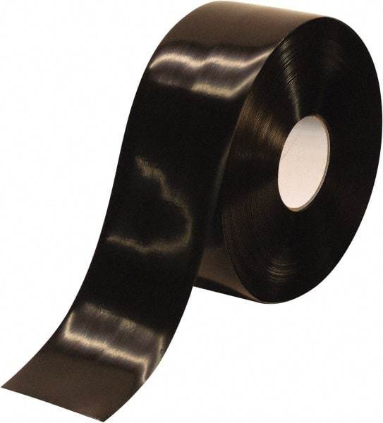 PRO-SAFE - Black Solid Color PVC Tape - 4" Wide x 100' Long x 50 mil Thick, General Traffic - USA Tool & Supply