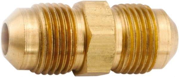 ANDERSON METALS - 1/2" Tube OD, 45° Lead Free Brass Flared Tube Union - Flare x Flare Ends - USA Tool & Supply