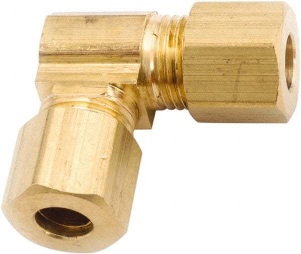 ANDERSON METALS - 1/4" OD, Lead Free Brass Union Elbow - 300 Max Working psi, Comp x Comp Ends - USA Tool & Supply