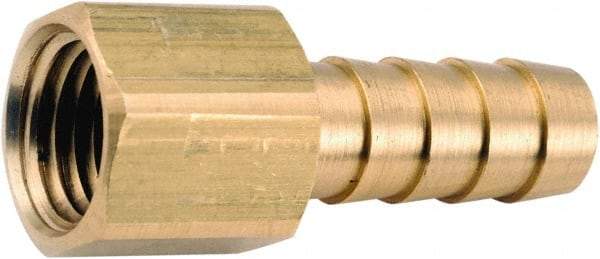 ANDERSON METALS - 1/4 NPT Thread Hose Barb x Female NPT Connector - 3/16" ID Hose, Lead Free Brass - USA Tool & Supply