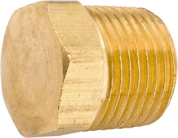 ANDERSON METALS - 1/2-14 Male Thread, Lead Free Brass Industrial Pipe Hex Head Plug - MNPT, 1,000 psi - USA Tool & Supply