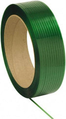 Made in USA - 10,500' Long x 1/2" Wide, Waxed Polyester Strapping - 500 Lb Capacity, 0.018" Thick - USA Tool & Supply
