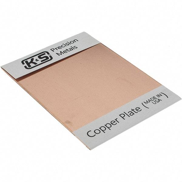 Made in USA - Copper Sheets Material: Copper Thickness (Decimal Inch): 0.0500 - USA Tool & Supply