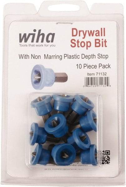 Wiha - #2 Phillips Screwdriver Bit - 1/4" Hex Drive, 1" OAL - USA Tool & Supply