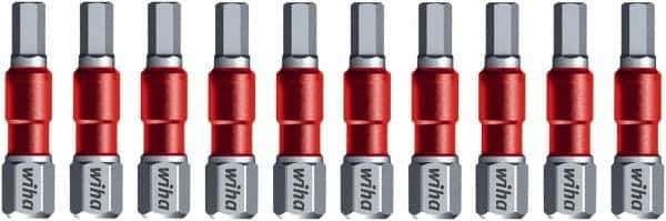 Wiha - 5mm Hex Bit - 1/4" Hex Drive, 1-9/64" OAL - USA Tool & Supply