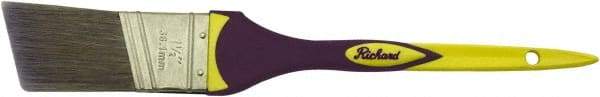 Richard - 1-1/2" Angled Polyester Angular Brush - 2-1/4" Bristle Length, 7-3/8" Rubber Sash Handle - USA Tool & Supply