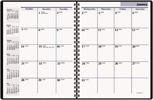 DayMinder - 24 Sheet, 6-7/8 x 8-3/4", Appointment Book - Black - USA Tool & Supply