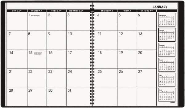 AT-A-GLANCE - 26 Sheet, 9 x 11", Planner Appointment Book - Black - USA Tool & Supply