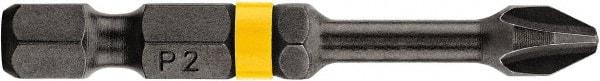 DeWALT - #2 Phillips Screwdriver Bit - 1/4" Hex Drive, 2" OAL - USA Tool & Supply