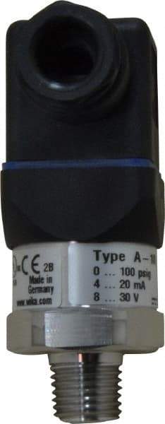 Wika - 500 Max psi, Eco-tronic Pressure Transmitters & Transducers - 1/4" Thread - USA Tool & Supply