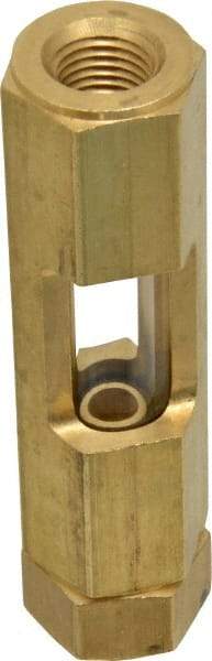 LDI Industries - 1/4" Thread, 3-9/16" OAL, Inline Sight Glass & Flow Sight - 435 Max psi, 1/4-18 Thread - USA Tool & Supply