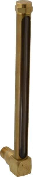 LDI Industries - 7-1/2 Inch Long Sight, 3/8 Inch Thread Size, Buna-N Seal Short Elbow, Vented Oil-Level Indicators and Gauge - 8-11/16 Inch Length to Center of Base - USA Tool & Supply