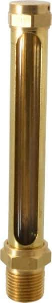 LDI Industries - 4-1/4 Inch Long Sight, 1/2 Inch Thread Size, Buna-N Seal Straight to Male Thread, Vented Oil-Level Indicators and Gauge - 6-3/16 Inch Length - USA Tool & Supply
