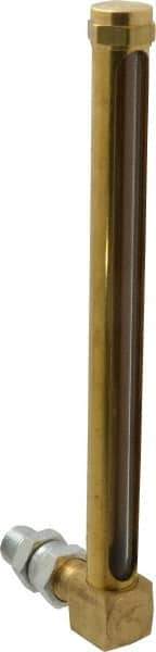 LDI Industries - 7-1/2 Inch Long Sight, 3/8 Inch Thread Size, Buna-N Seal Union Coupling, Vented Oil-Level Indicators and Gauge - 8-11/16 Inch Length to Center of Base - USA Tool & Supply