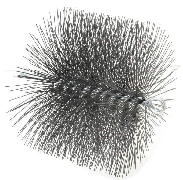 Schaefer Brush - 8" Diam Round, Tempered Steel Wire Chimney Brush - 1/4" NPSM Male Connection - USA Tool & Supply