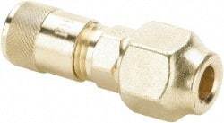Parker - 500 Max psi, 1/4 Tube OD, Flare Union Access Valve - Brass - USA Tool & Supply