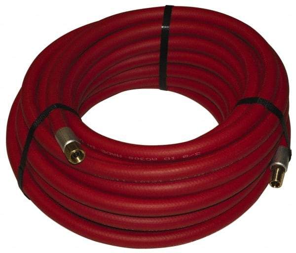 Alliance Hose & Rubber - 1" ID x 1-25/64" OD 50' Long Multipurpose Air Hose - MNPT x FNPT(Swivel) Ends, 300 Working psi, -40 to 190°F, 1" Fitting, Red - USA Tool & Supply