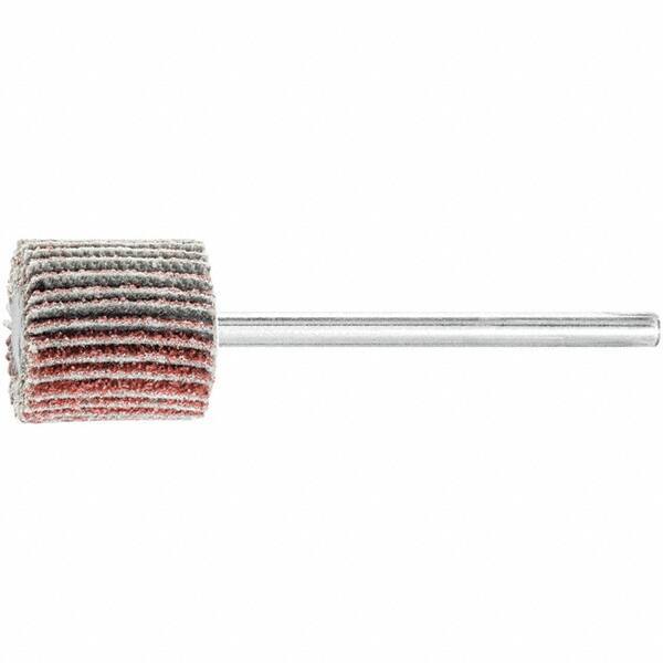 PFERD - 5/8" Diam x 5/8" Face Width, Aluminum Oxide Coated Mounted Flap Wheel - 1/8" Shank Mount, 60 Grit, 50,000 Max RPM - USA Tool & Supply