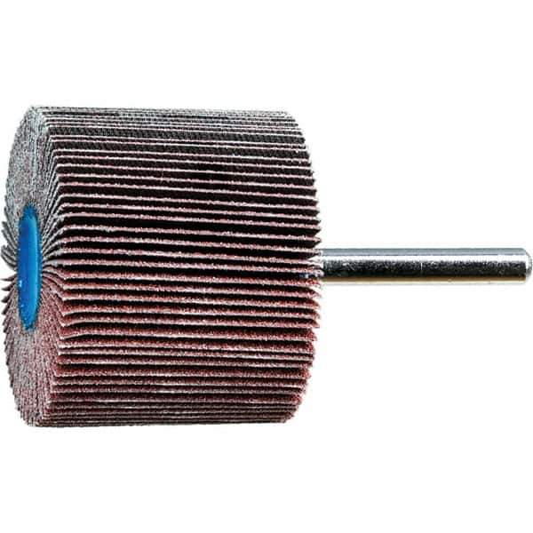 PFERD - 2" Diam x 1-1/2" Face Width, Aluminum Oxide Coated Mounted Flap Wheel - 1/4" Shank Mount, 80 Grit, 15,000 Max RPM - USA Tool & Supply