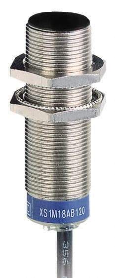 Telemecanique Sensors - NPN, PNP, NC, 5mm Detection, Cylinder, Inductive Proximity Sensor - 2 Wires, IP67, 12 to 24 VDC, M18x1 Thread, 53mm Long - USA Tool & Supply