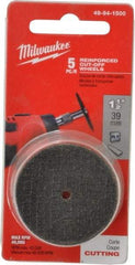 Milwaukee Tool - 1-1/2" Aluminum Oxide Cutoff Wheel - 0.045" Thick, 0.0125" Arbor, Use with Die Grinders - USA Tool & Supply
