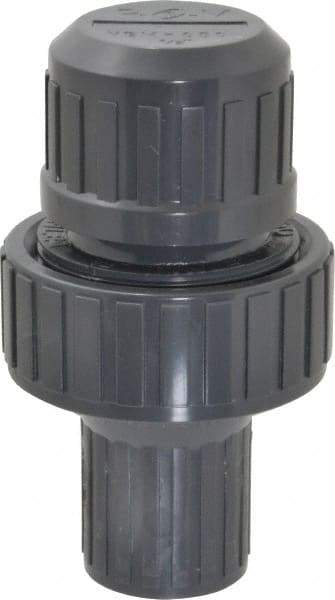 Plast-O-Matic - 1/2" Pipe, 100 Max psi, PVC, Normally Closed Design Vacuum Breaker Valve - Viton Seal, NPT End Connections - USA Tool & Supply