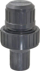 Plast-O-Matic - 1/2" Pipe, 100 Max psi, PVC, Normally Closed Design Vacuum Breaker Valve - Viton Seal, NPT End Connections - USA Tool & Supply