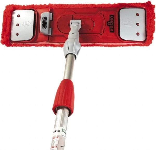 Unger - Red Mopping Kit - 16 Inch Long x 5 Inch Wide Microfiber Head, 48 to 96 Inch Long Handle - USA Tool & Supply