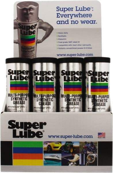Synco Chemical - 14.1 oz Cartridge Synthetic Lubricant w/PTFE General Purpose Grease - Translucent White, Food Grade, 450°F Max Temp, NLGIG 2, - USA Tool & Supply