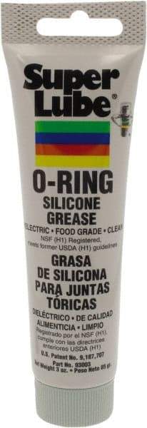Synco Chemical - 3 oz Tube Silicone General Purpose Grease - Translucent White, Food Grade, 450°F Max Temp, NLGIG 2, - USA Tool & Supply