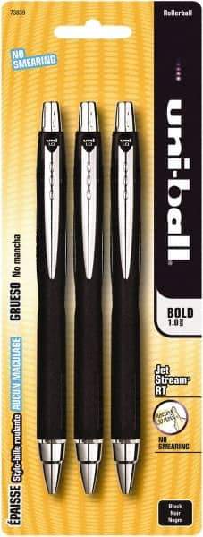 Uni-Ball - Roller Ball 1mm Retractable Pen - Black - USA Tool & Supply
