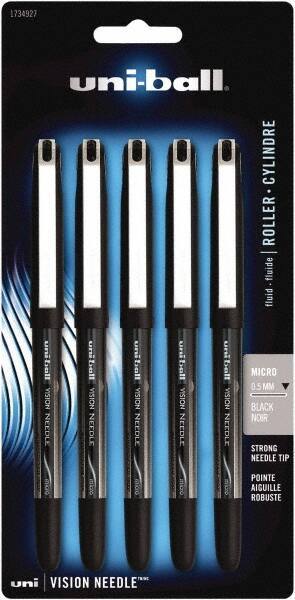 Uni-Ball - Roller Ball 0.5mm Stick Pen - Black - USA Tool & Supply